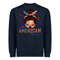 Navy all american mama messy bun Heavyweight Sweatshirt - texasbilliewilder