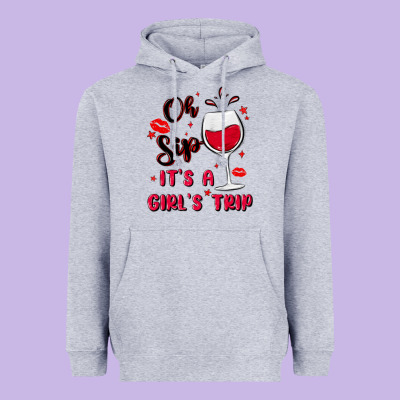 Oh Sip It's A Girl's Trip Heavyweight Hoodie Designed By Maliassmallbusiness