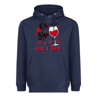 Navy oh sip it's a girl's trip Heavyweight Hoodie - MaliasSmallBusiness