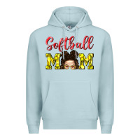 Blue Mist Softball Mom Premium Hoodie - BundleAndBundleShop