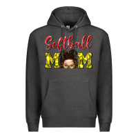 Charcoal Heather Softball Mom Premium Hoodie - BundleAndBundleShop