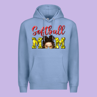 Softball Mom Premium Hoodie Designed By Bundleandbundleshop