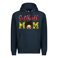 Navy Softball Mom Premium Hoodie - BundleAndBundleShop