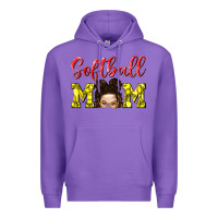 Purple Softball Mom Premium Hoodie - BundleAndBundleShop