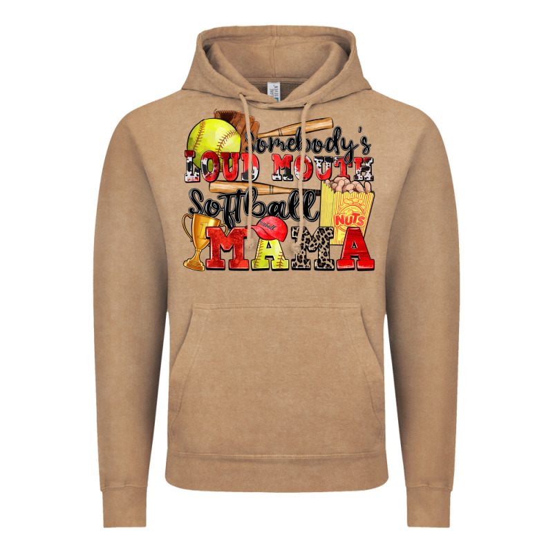 Somebody's Loud Mouth Softball Mama Vintage Hoodie by Zillion Design Studio | Teevron