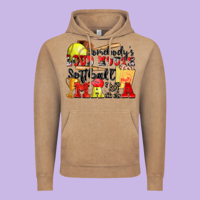 Somebody's Loud Mouth Softball Mama Vintage Hoodie Designed By Zillion Design Studio