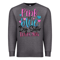 Charcoal Heather pink or blue big sister loves you Premium Sweatshirt - MaliasSmallBusiness