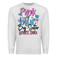 Oatmeal Heather pink or blue big sister loves you Premium Sweatshirt - MaliasSmallBusiness