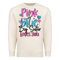Sandshell pink or blue big sister loves you Premium Sweatshirt - MaliasSmallBusiness