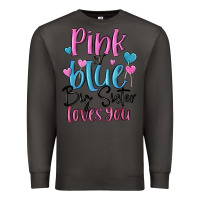 Smoke pink or blue big sister loves you Premium Sweatshirt - MaliasSmallBusiness