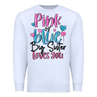 White pink or blue big sister loves you Premium Sweatshirt - MaliasSmallBusiness