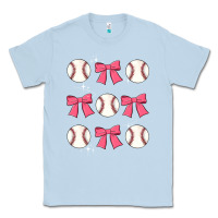 Dusty Blue baseball coquette bow Classic Tee - JahusDesignShop
