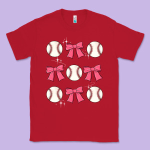 Baseball Coquette Bow Classic Tee Designed By Jahusdesignshop