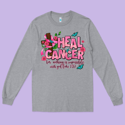 Heal Cancer Long Sleeve Tee Designed By Adodesignshop