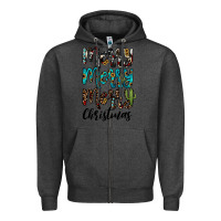 Charcoal Heather merry christmas Zipper Hoodie - JahusDesignShop
