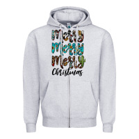Heather Grey merry christmas Zipper Hoodie - JahusDesignShop
