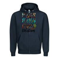 Navy merry christmas Zipper Hoodie - JahusDesignShop