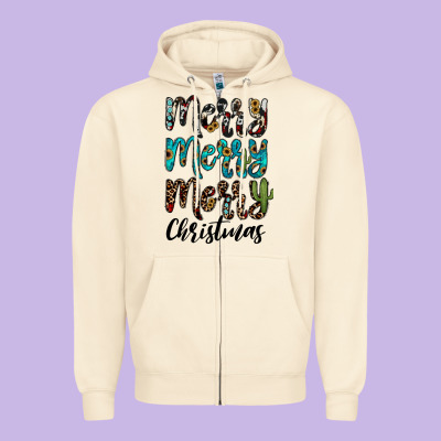 Merry Christmas Zipper Hoodie Designed By Jahusdesignshop