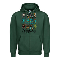 Sports Green merry christmas Zipper Hoodie - JahusDesignShop