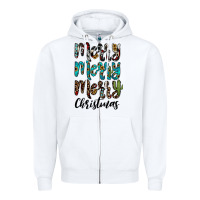 White merry christmas Zipper Hoodie - JahusDesignShop