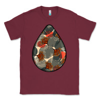 Burgundy african fabric pattern teardrop earrings Classic Tee - BundleAndBundleShop