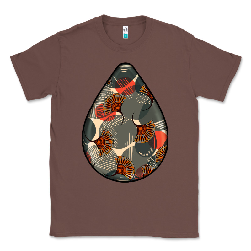 African Fabric Pattern Teardrop Earrings Classic Tee by BundleAndBundleShop | Teevron