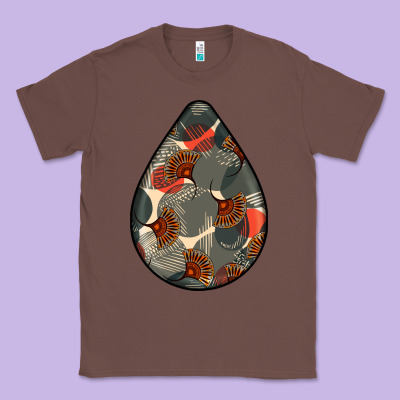 African Fabric Pattern Teardrop Earrings Classic Tee Designed By Bundleandbundleshop