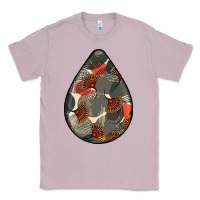 Lilac african fabric pattern teardrop earrings Classic Tee - BundleAndBundleShop