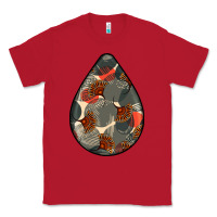 Red african fabric pattern teardrop earrings Classic Tee - BundleAndBundleShop