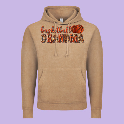 Basketball Grandma With Leopard Vintage Hoodie Designed By Texasbilliewilder