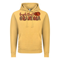 Vintage Mustard basketball grandma with leopard Vintage Hoodie - texasbilliewilder