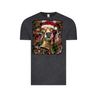 Vintage Black christmas heifer with leoard and cowhide Vintage Tee - RanaPortraitStore