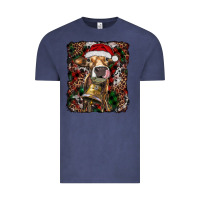 Vintage Denim christmas heifer with leoard and cowhide Vintage Tee - RanaPortraitStore