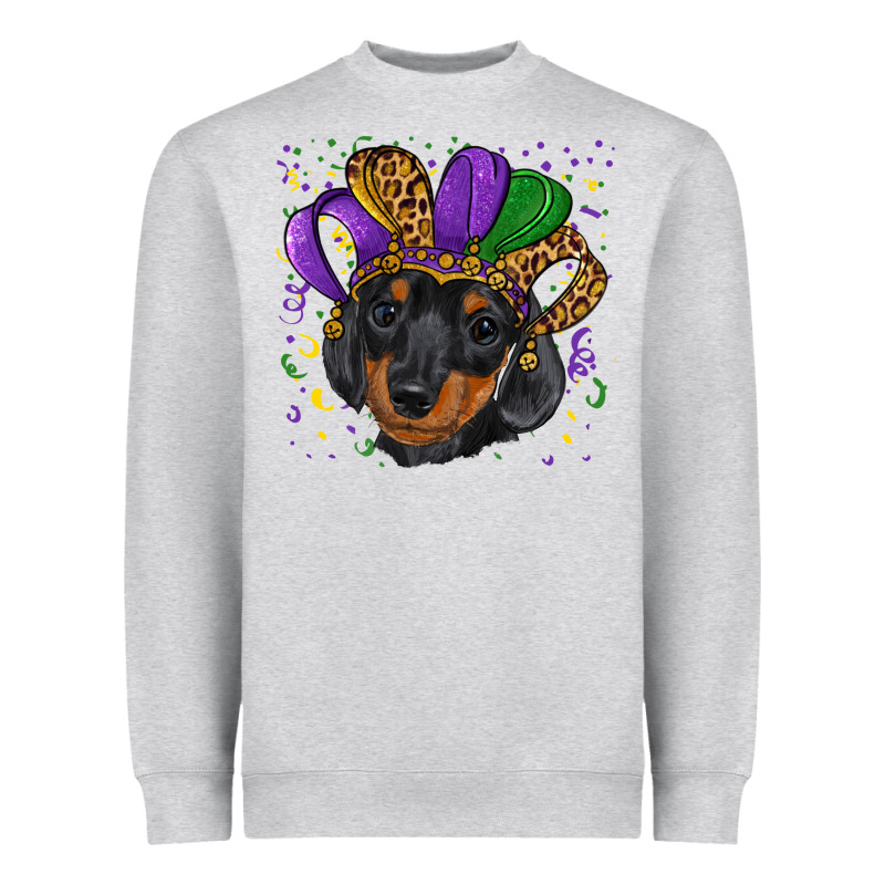 Mardi Gras Hat Dachshund Puppy Heavyweight Sweatshirt by RanaPortraitStore | Teevron