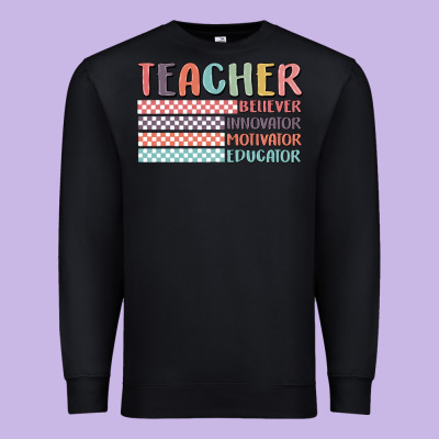 Retro Teacher Premium Sweatshirt Designed By Maliassmallbusiness
