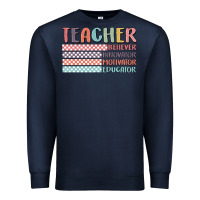 Navy retro teacher Premium Sweatshirt - MaliasSmallBusiness