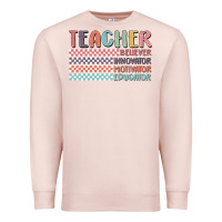 Pale Pink retro teacher Premium Sweatshirt - MaliasSmallBusiness