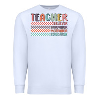 White retro teacher Premium Sweatshirt - MaliasSmallBusiness