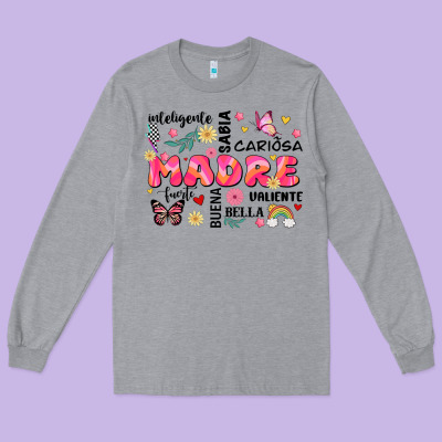 Ella Es Mama Long Sleeve Tee Designed By Jahusdesignshop