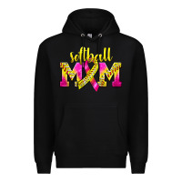 Black Softball Mom Breast Cancer Premium Hoodie - BundleAndBundleShop