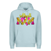 Blue Mist Softball Mom Breast Cancer Premium Hoodie - BundleAndBundleShop