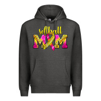 Charcoal Heather Softball Mom Breast Cancer Premium Hoodie - BundleAndBundleShop