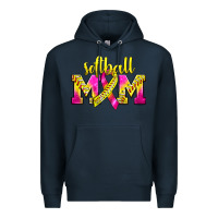 Navy Softball Mom Breast Cancer Premium Hoodie - BundleAndBundleShop