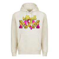 Oatmeal Heather Softball Mom Breast Cancer Premium Hoodie - BundleAndBundleShop