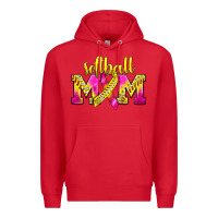 Red Softball Mom Breast Cancer Premium Hoodie - BundleAndBundleShop