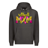 Smoke Softball Mom Breast Cancer Premium Hoodie - BundleAndBundleShop
