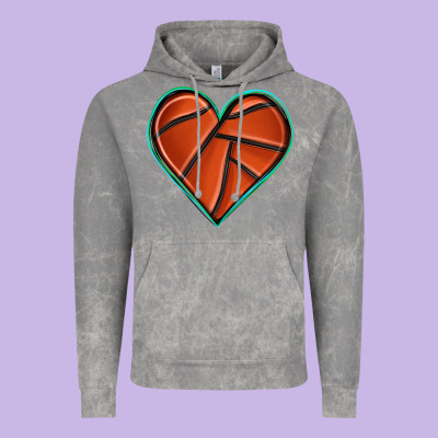 Basketball Heart Vintage Hoodie Designed By Texasbilliewilder