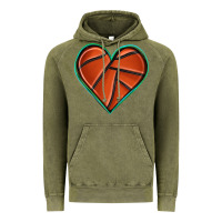 Vintage Olive basketball heart Vintage Hoodie - texasbilliewilder