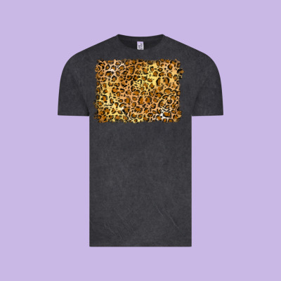 Handdrawn Leopard Pattern Yellow Vintage Tee Designed By Barkaloodesign