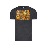 Vintage Black handdrawn leopard pattern yellow Vintage Tee - BarkalooDesign